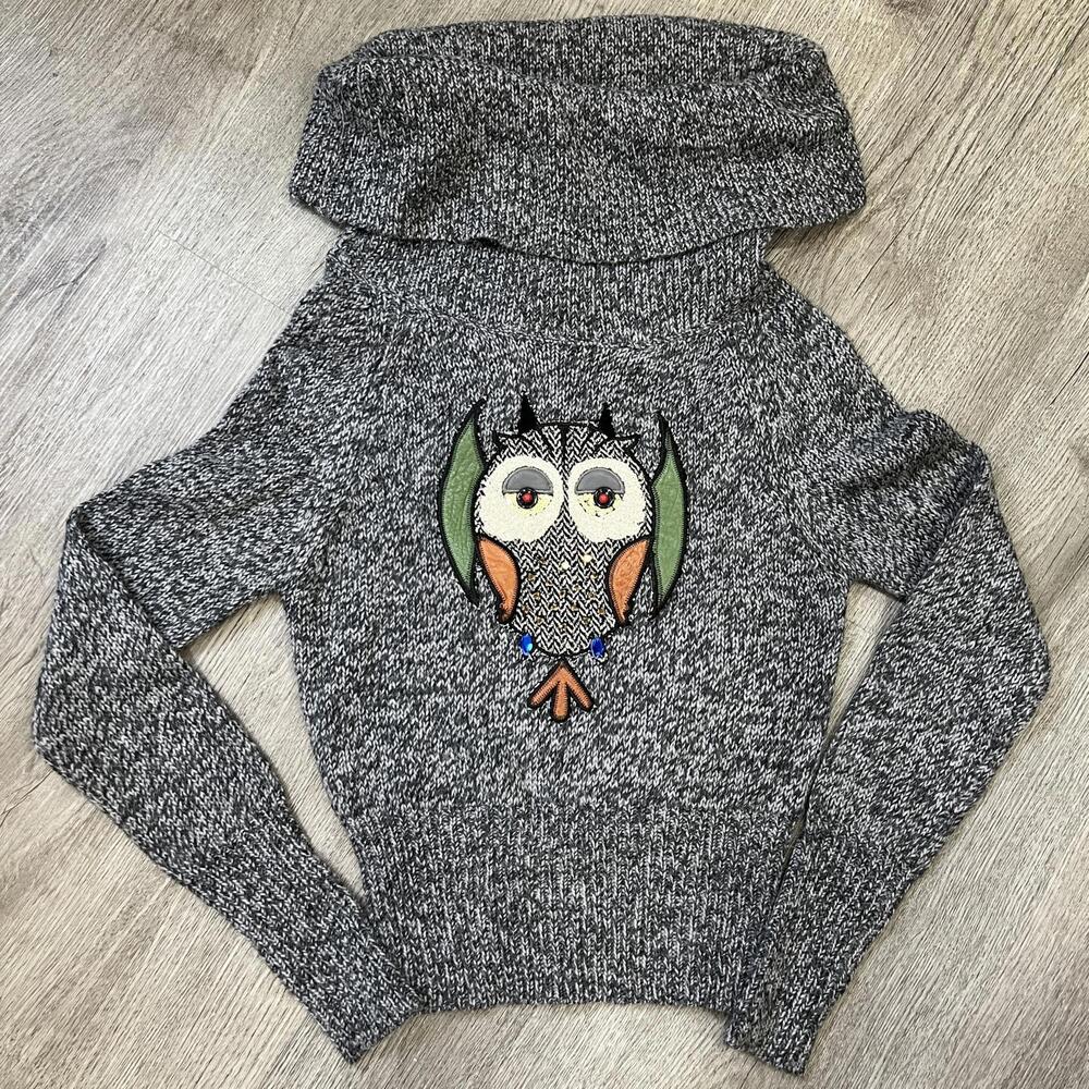 Jorya Alpaca Wool Owl Turtleneck Sweater